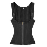Colombian waist trainers hourglass eraser vest with gold zippers and 15 steel ribs for shaping and support