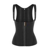 Colombian waist trainer vest with gold zippers and dual compression for shaping and support