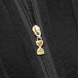 Colombian waist trainer vest with gold zippers and 15 steel ribs for waist shaping and support